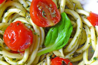 Fresh & Flavorful: Vegan Pesto Pasta with Cherry Tomatoes