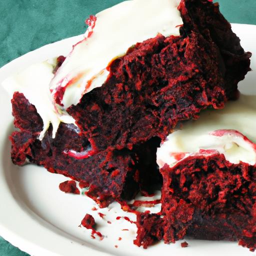 Decadent Red Velvet brownies Swirled with cream cheese Bliss