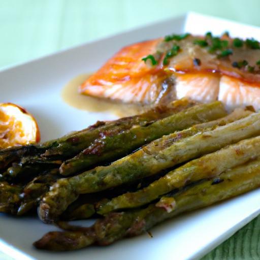 Savor Roasted Salmon with Garlic-Infused Asparagus Delight