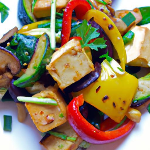Vibrant Roasted Vegetable Medley with Savory Tofu Delight