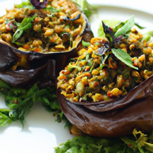 Lentil & Mint-Stuffed Eggplant: A Flavorful Mediterranean Twist