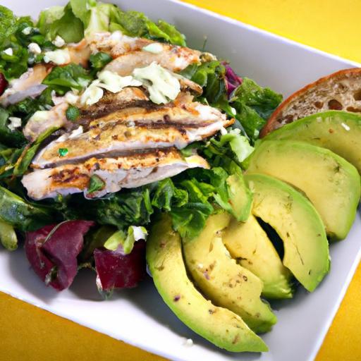 Fresh & Flavorful: Grilled Chicken Salad with Creamy Avocado