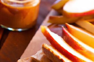 Crunchy Delight: Apple Slices Paired Perfectly with Almond Butter