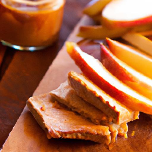 Crunchy Delight: Apple Slices Paired Perfectly with Almond Butter