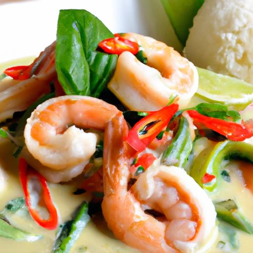 Savor the Spice: Authentic Thai Green Curry with Shrimp Delight