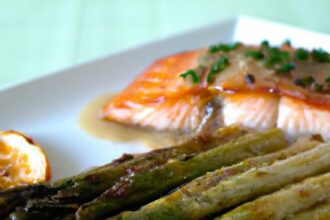 Savor Roasted Salmon with Garlic-Infused Asparagus Delight