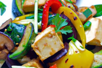 Vibrant Roasted Vegetable Medley with Savory Tofu Delight