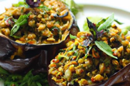 Lentil & Mint-Stuffed Eggplant: A Flavorful Mediterranean Twist