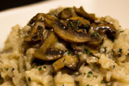 Creamy Mushroom Risotto with Arborio Rice & Nutritional Yeast