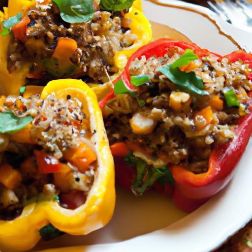 Colorful Stuffed Bell Peppers with Nutty Quinoa Delight